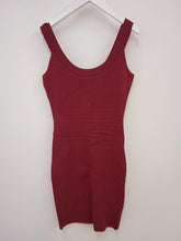 Load image into Gallery viewer, BCBGMAXMARA Ladies Red Scallop Trim Stretch Fit Mini Bodycon Dress XS
