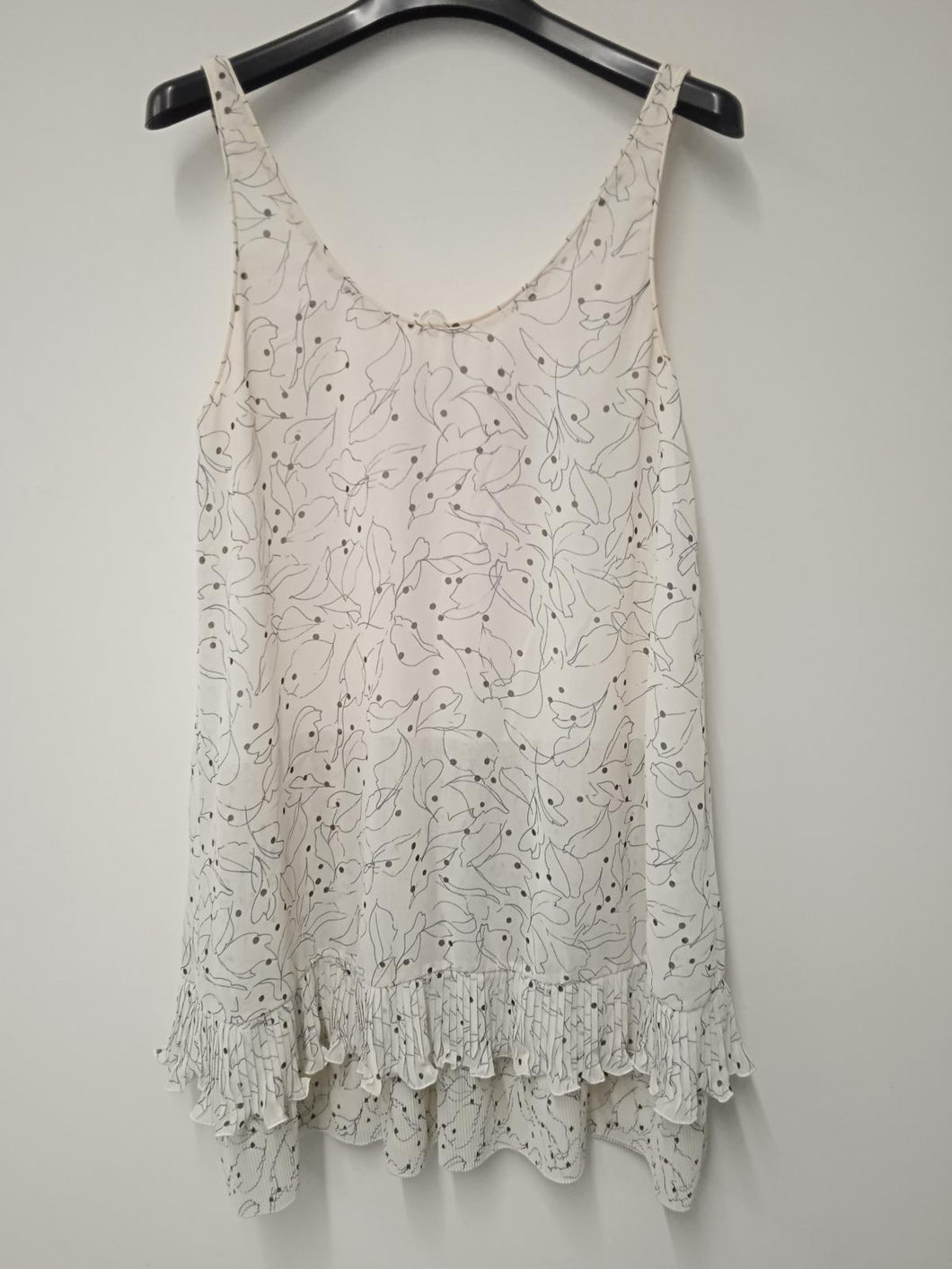 SEE BY CHLOE Ladies Off-White Sleeveless Leaf Print Chiffon Dress FR40 UK12