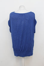 Load image into Gallery viewer, MAX STUDIO Ladies Blue Cowl Neck Stretch Jersey Top Blouse 3701H70 Size L
