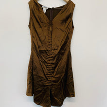 Load image into Gallery viewer, MOSCHINO Ladies Brown Bronze Silk Knee Length Lightweight Dress UK8
