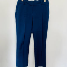 Load image into Gallery viewer, IPEKYOL Ladies Blue Navy Classic Cropped Cotton Trousers Dress Pants UK10
