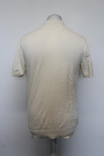 Load image into Gallery viewer, FRED PERRY Men&#39;s Ivory Short Sleeve Tonal Knitted Panel Polo Shirt Size M
