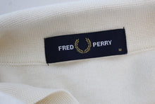 Load image into Gallery viewer, FRED PERRY Men&#39;s Ivory Short Sleeve Tonal Knitted Panel Polo Shirt Size M

