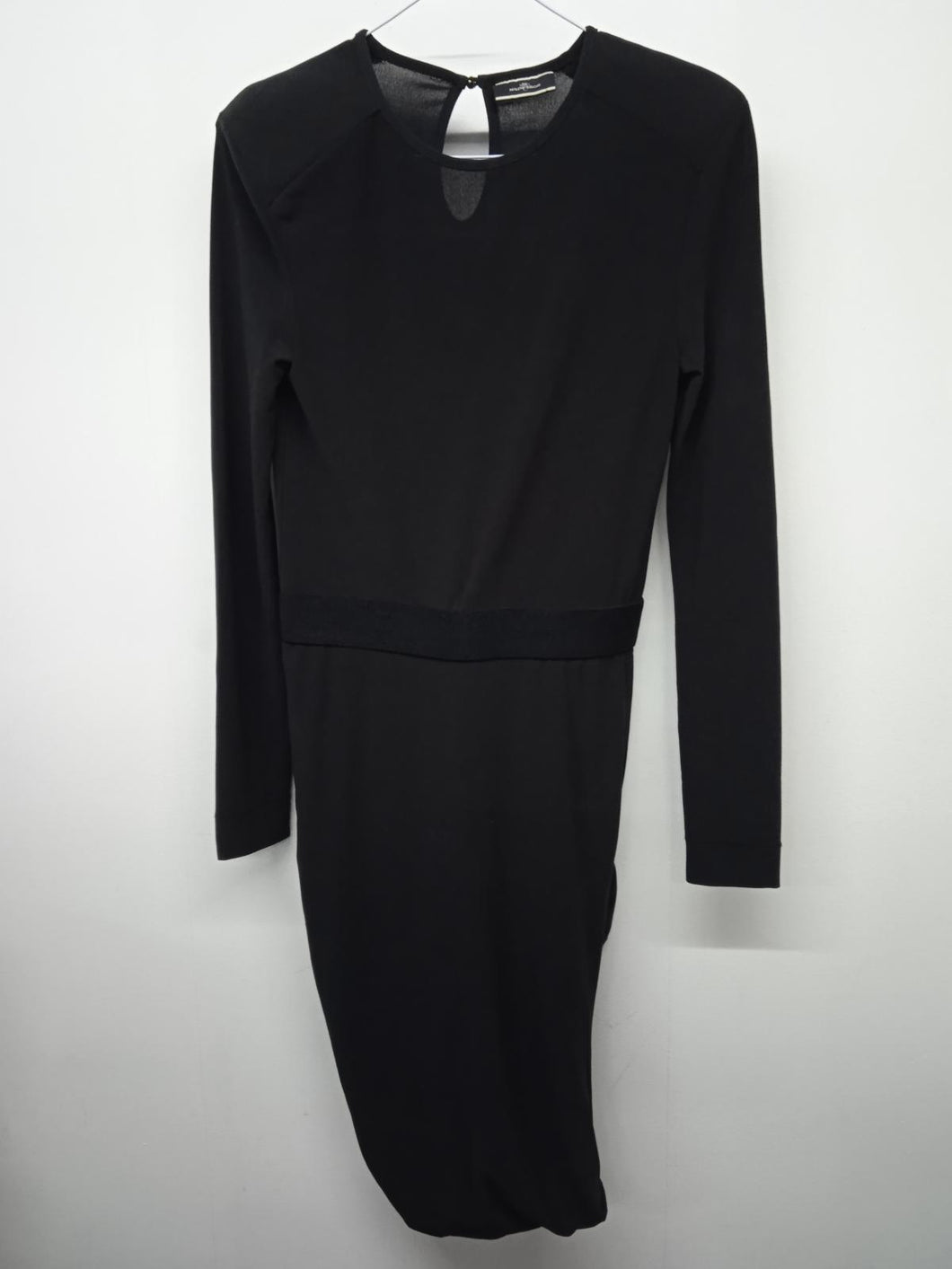 MALENE BIRGER Ladies Black Dresses Long Sleeve Round Neck Fitted Formal UKXS
