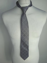 Load image into Gallery viewer, JOHN FRANCOMB Men?s Grey Silk Check Pointed Tie One Size
