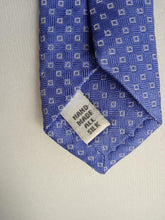Load image into Gallery viewer, JOHN FRANCOMB Men?s Blue Silk Square Pattern Pointed Tie One Size

