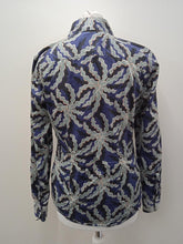 Load image into Gallery viewer, BROOKS BROTHERS Ladies Blue &amp; Green Cotton Long Sleeve Seaweed Shirt Size XS
