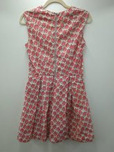Load image into Gallery viewer, SUNO Ladies Beige &amp; Pink Floral Print Sleeveless Fit &amp; Flare Dress US4 UK8
