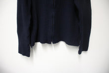 Load image into Gallery viewer, VD ONE Men&#39;s Navy Blue Medium Knit Wool Blend Zip Front Sweater Size L
