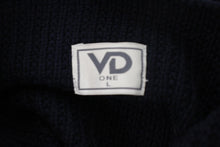 Load image into Gallery viewer, VD ONE Men&#39;s Navy Blue Medium Knit Wool Blend Zip Front Sweater Size L
