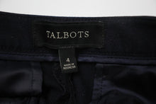 Load image into Gallery viewer, TALBOTS Ladies Navy Blue Cotton Blend Slim Fit Newport Trousers US4 UK8
