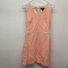 Load image into Gallery viewer, J.CREW Ladies Orange Shift Knee Length Sleeveless Neon White Marle Dress XS
