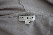 Load image into Gallery viewer, REISS Ladies Light Grey Merino Wool Blend Open Front Longline Cardigan Size XS
