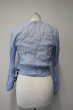 Load image into Gallery viewer, &amp; OTHER STORIES Ladies Pale Blue Long Sleeve Wrap Front Blouse Size US2 UK6

