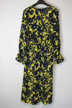 Load image into Gallery viewer, SELECTED Ladies Navy &amp; Yellow Long Sleeve Midi A-Line Dress EU40 UK12
