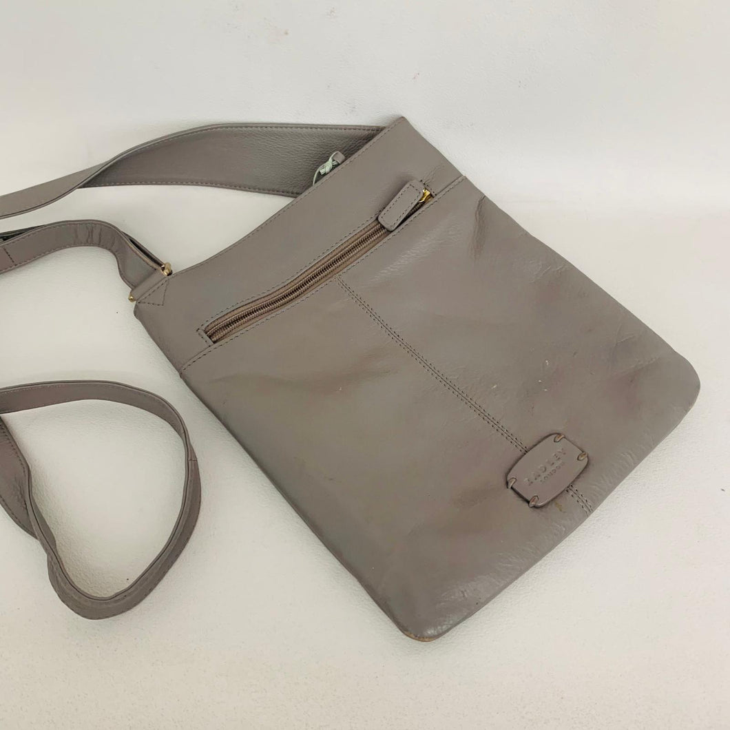 RADLEY Ladies Grey Stone Mini Satchel Leather Handbag Crossbody Messenger M