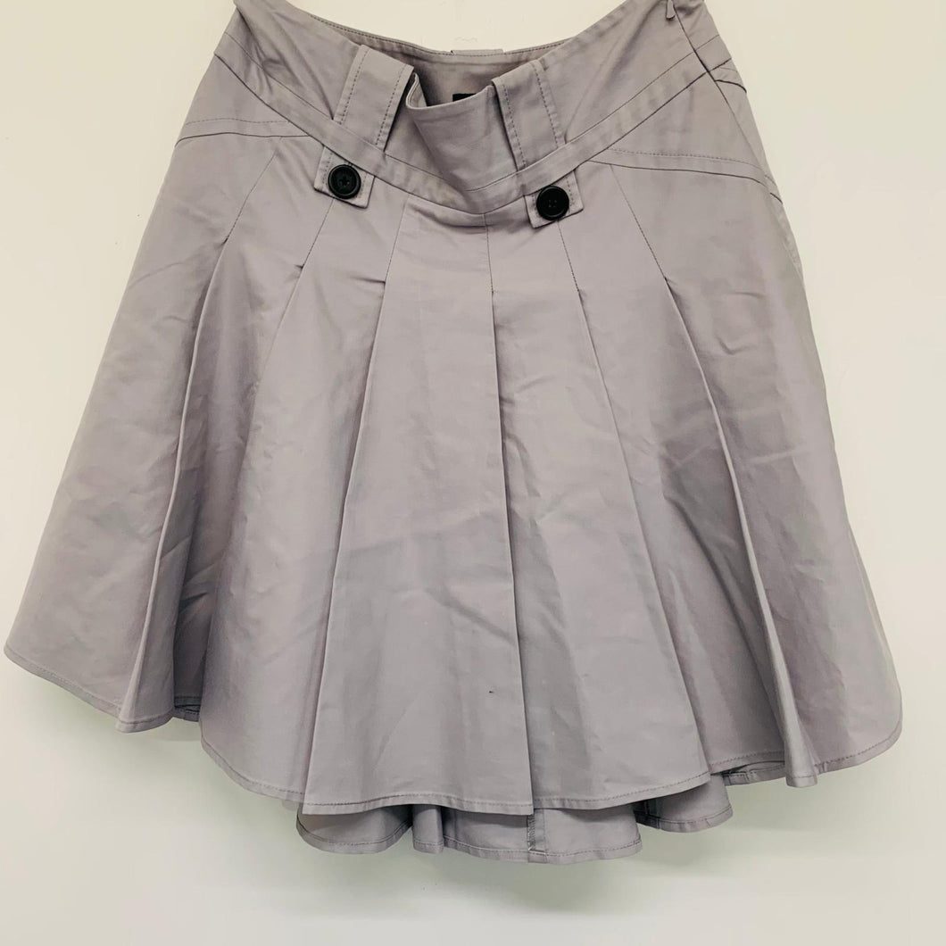 TED BAKER Grey Ladies Knee Length Panel Pleated Skirt UK 10