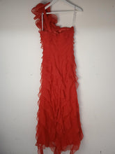 Load image into Gallery viewer, BG HAUTE Ladies Red Tiered One Shoulder Long Maxi Ball Gown Dress EU34 UK6 BNWT
