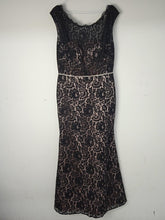 Load image into Gallery viewer, CHRISTINA WU Ladies Black Floral Lace Sleeveless Open Back Maxi Dress EU40 UK12
