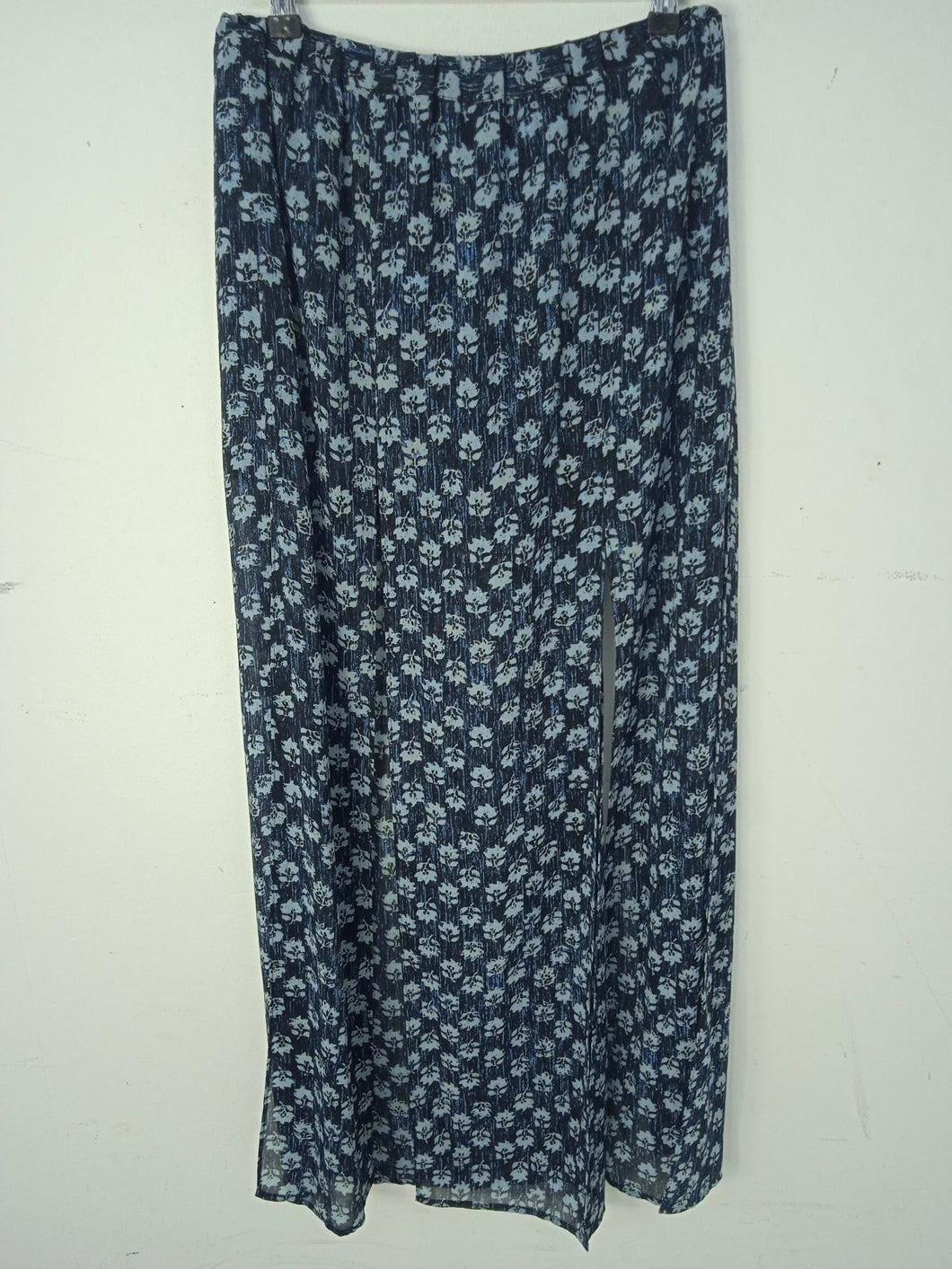 MICHAEL KORS Ladies Blue Floral Print Straight Long Maxi Skirt EU30 UK2