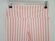 Load image into Gallery viewer, SPIRITUAL GANGSTER Ladies Pink &amp; White Striped Stretch Fit Leggings Size M
