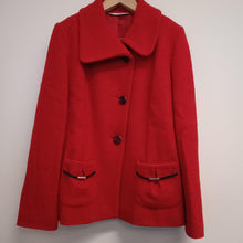 Load image into Gallery viewer, VIA VENETO Red Ladies Long Sleeve Collared Basic Jacket Coat UK 14

