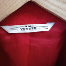 Load image into Gallery viewer, VIA VENETO Red Ladies Long Sleeve Collared Basic Jacket Coat UK 14
