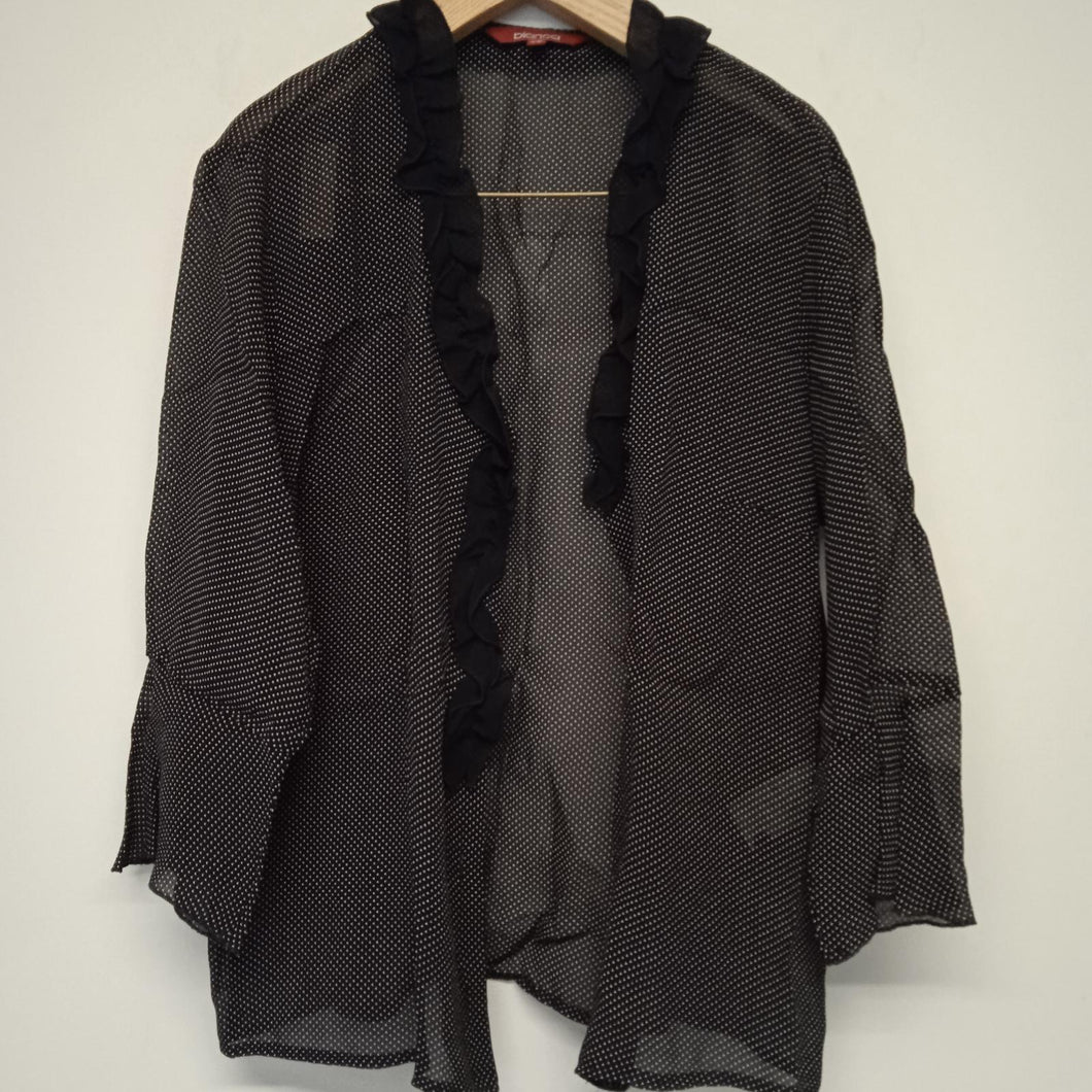 BIANCA Black Ladies Long Sleeve V-Neck Basic Jacket Jacket Size UK 12
