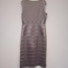 Load image into Gallery viewer, GINA BACCONI Grey Ladies Sleeveless Round Neck Pencil Dress Size UK 12
