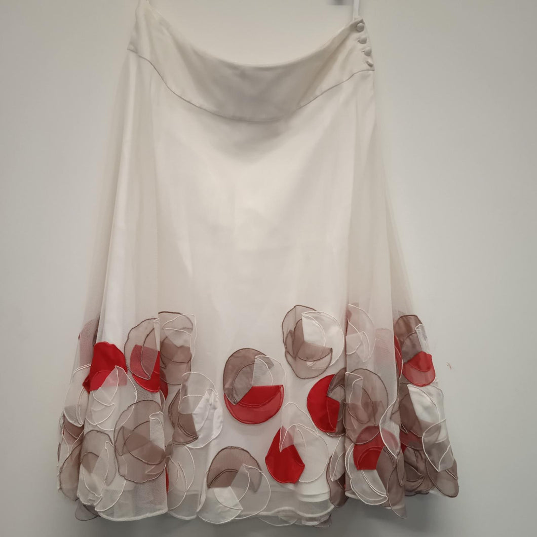 COAST White Ladies Minimal Floral Poppy Pattern A-Line Skirt Size UK 12