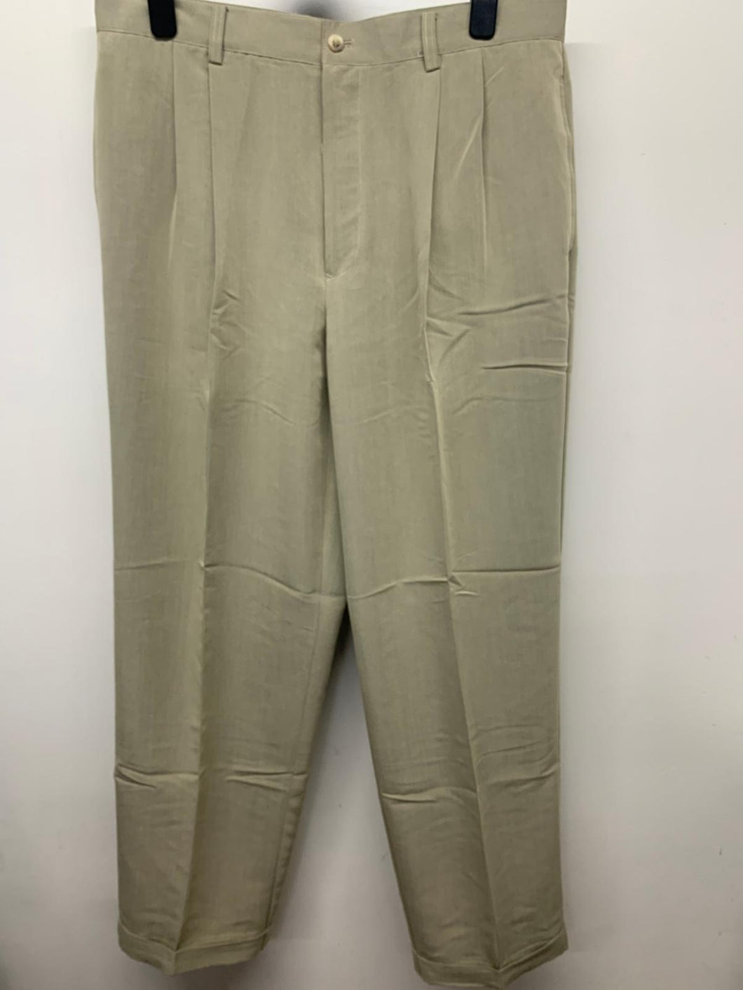 GREG NORMAN Men's Beige  Polyester Trousers Chino Bottoms Lightweight W36 L32