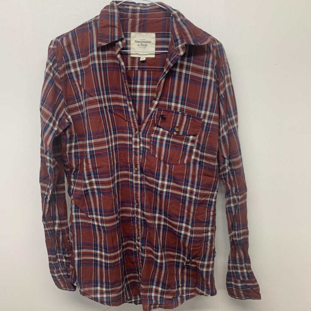 ABERCROMBIE & FITCH Men's Brown Long Sleeve Collared Button-Up Casual Shirts XS
