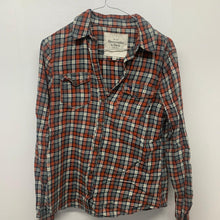 Load image into Gallery viewer, ABERCROMBIE &amp; FITCH Ladies Orange  Long Sleeve Collared Blouse Basic Shirt S
