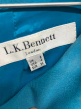 Load image into Gallery viewer, L.K. BENNETT Ladies Blue  ACETATE Sleeveless V-Neck Dresses Formal UK8
