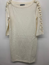 Load image into Gallery viewer, LAUREN RALPH LAUREN Ladies White  Cotton Blend 3/4 Sleeve Boat Neck Dresses XS
