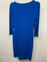 Load image into Gallery viewer, LINEA Ladies Blue  No Label Long Sleeve Round Neck Dresses Stretch Dress UK10
