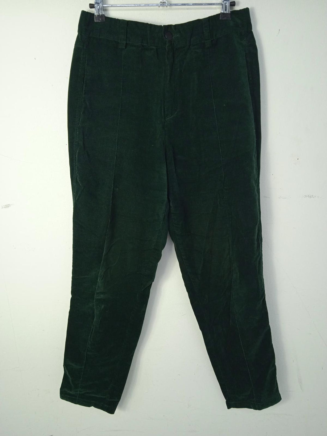 HEROIC Ladies Green Velvet Tapered Chino Trousers W28 L29