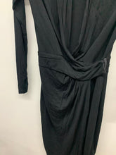 Load image into Gallery viewer, ALLSAINTS Ladies Black Dresses  Wrap Deep Vee Scoop Dress UK 4
