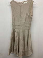 Load image into Gallery viewer, REISS Ladies Beige Dresses  Tapered Waist Sleeveless Net Detail Dress UK 6

