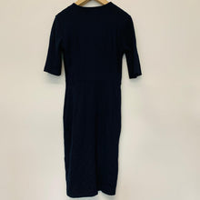 Load image into Gallery viewer, HOBBS Ladies Blue Navy Knee Length Short Sleeve Stretch Dress UK8
