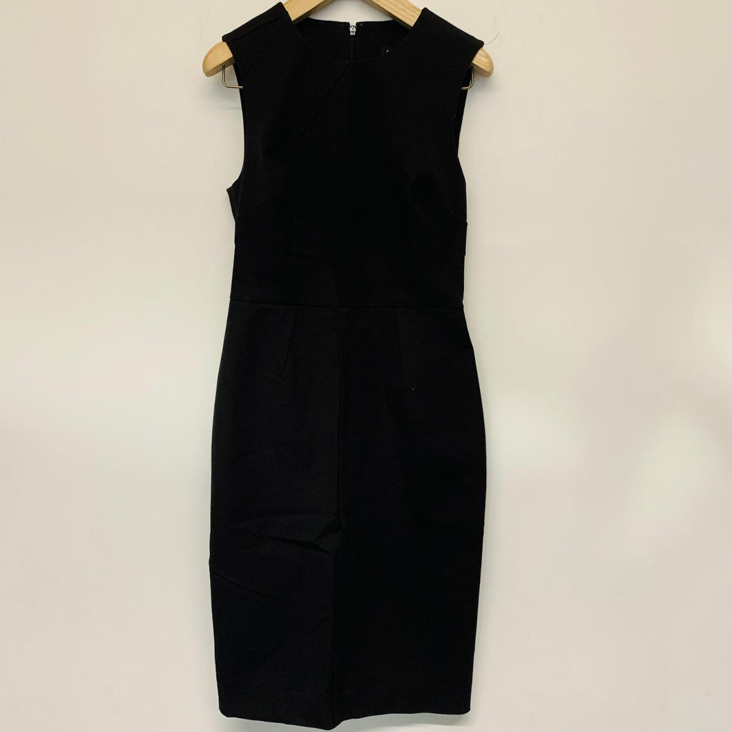 BANANA REPUBLIC Ladies Black Cotton Knee Length Sleeveless Round Neck Dress UK8