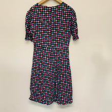 Load image into Gallery viewer, BODEN Ladies Pink Navy Green Pattern A-Line v-Neck Knee Length Dress UK8
