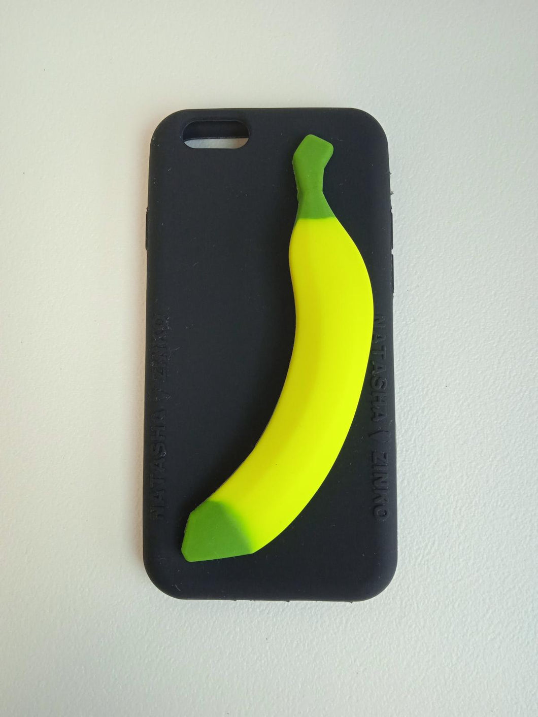 NATASHA ZINKO Ladies Black Silicone Banana iPhone 6 Soft Phone Case NEW