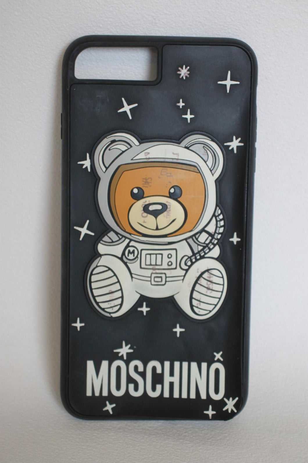MOSCHINO Black Space Bear iPhone 8 Plus Phone Case Cover OS RRP45