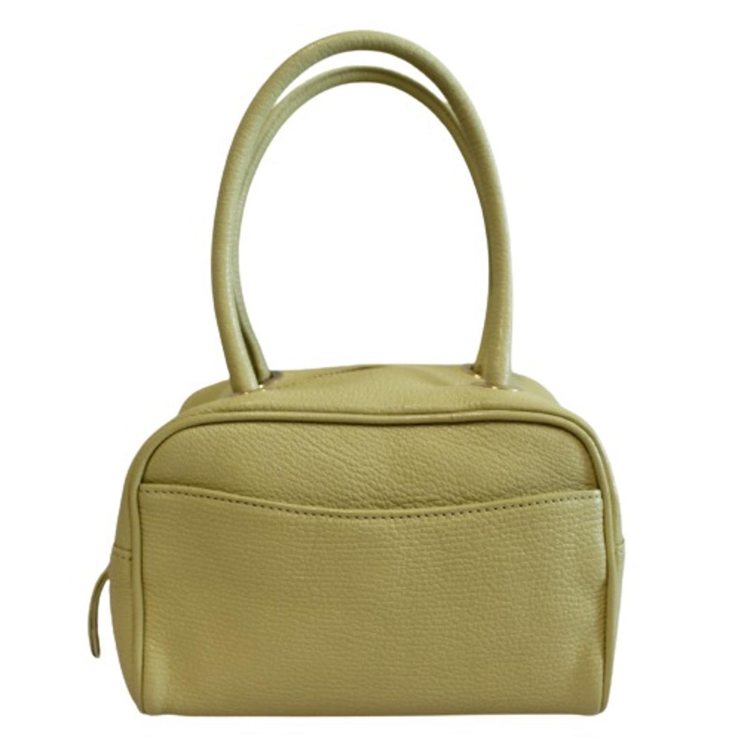 BY FAR Ladies Vanilla Yellow Textured Leather Martin Mini Tote Bag NEW