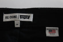 Load image into Gallery viewer, RE/DONE X LEVIS Ladies Black Denim Distressed Ankle Turn-Up Jeans W26 L27
