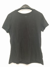 Load image into Gallery viewer, H&amp;M Ladies Black Cotton Short Sleeve Round Neck T-Shirt Size UK S
