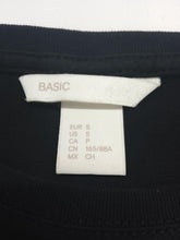Load image into Gallery viewer, H&amp;M Ladies Black Cotton Short Sleeve Round Neck T-Shirt Size UK S
