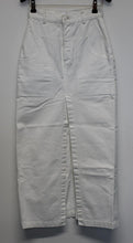 Load image into Gallery viewer, MARKOO Ladies White Cotton Front Split &amp; Zip Straight Denim Skirt Size 26
