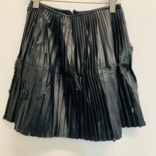 Load image into Gallery viewer, Black Ladies A-Line Distressed Faux Leather Pleated Skirt Size UKXS NEW RRP30
